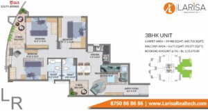 GLS South Avenue Floor Plan 3 BHK