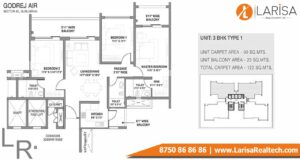 Godrej Air Floor Plan 3BHK Type 1