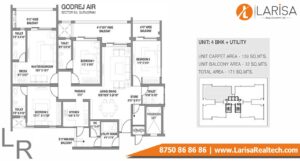 Godrej Air Floor Plan 4BHK + Utility