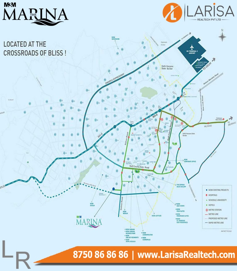 M3M The Marina Location Map
