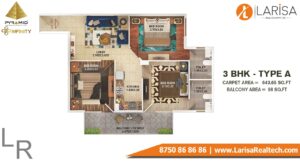 Pyramid Infinity Floor Plan 3 BHK Type A