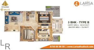 Pyramid Infinity Floor Plan 3 BHK Type B