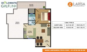 Diplomats Golf Link Floor Plan 1BHK TYPE 3
