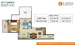 Diplomats Golf Link Floor Plan 1BHK TYPE 5