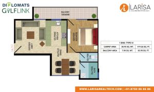 Diplomats Golf Link Floor Plan 1BHK TYPE 6