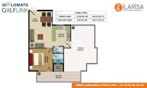Diplomats Golf Link Floor Plan 1BHK TYPE1