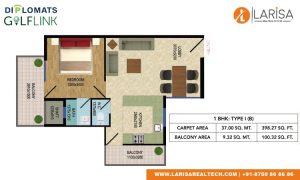 Diplomats Golf Link Floor Plan 1BHK TYPE1(B)