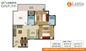 Diplomats Golf Link Floor Plan 2BHK TYPE 2