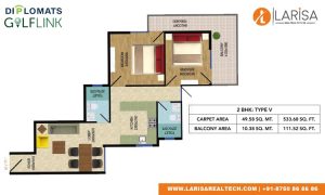 Diplomats Golf Link Floor Plan 2BHK TYPE 5