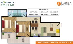 Diplomats Golf Link Floor Plan 2BHK TYPE 6
