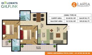 Diplomats Golf Link Floor Plan 2BHK TYPE 7