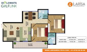 Diplomats Golf Link Floor Plan 2BHK TYPE 8