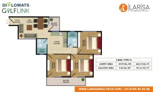 Diplomats Golf Link Floor Plan 3BHK TYPE 6