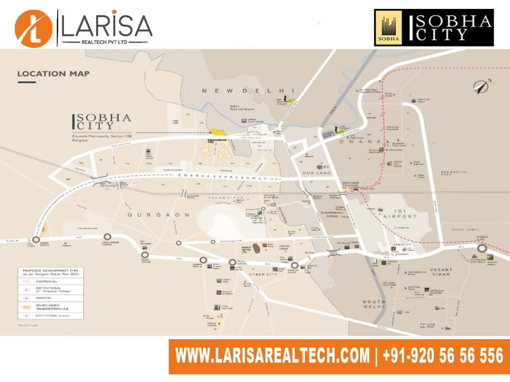 Sobha City 108 Location Map
