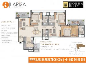 Sobha City 108 TOWER B1 (B4)_UNIT TYPE C Floor Plan