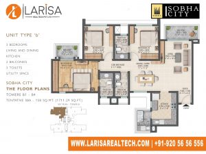 Sobha City 108 TOWER B1_UNIT TYPE B Floor Plan
