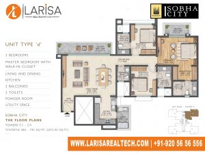 Sobha City 108 TOWER C1 UNIT TYPE D Floor Plan