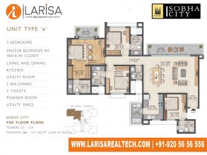 Sobha City 108 TOWER C1(C4)_TYPE E Floor Plan