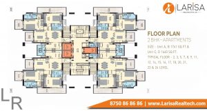 ss group the leaf Floor Plan 2BHK-min