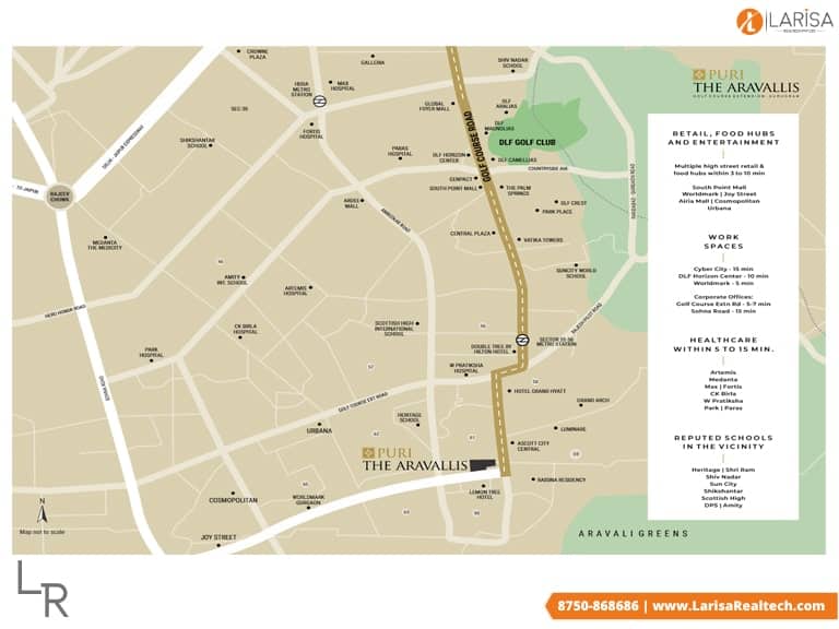 Puri The Aravallis Location Map