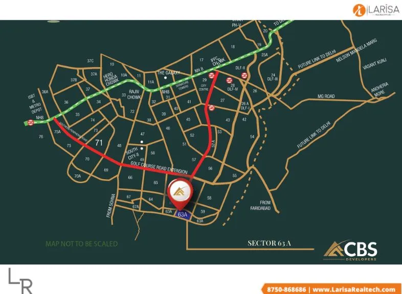 cbs floors sector 63a location map