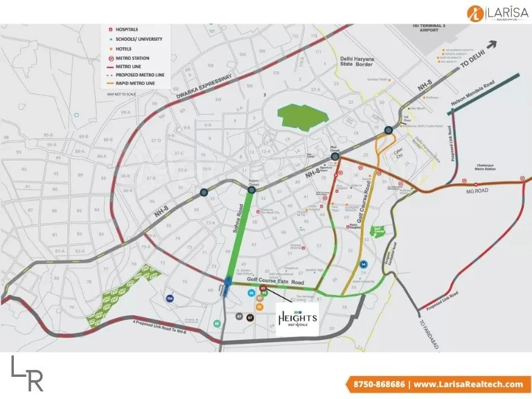 m3m heights location map
