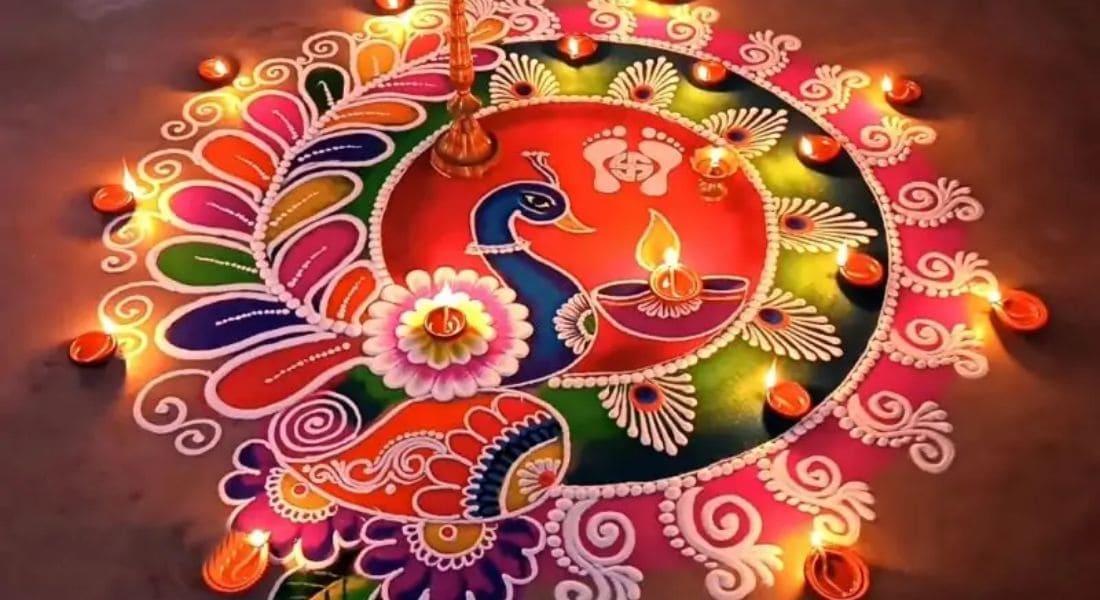 Navratri Decoration with Rangoli