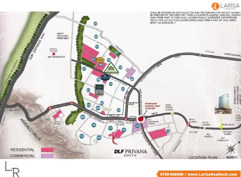 DLF Privana South Location Map