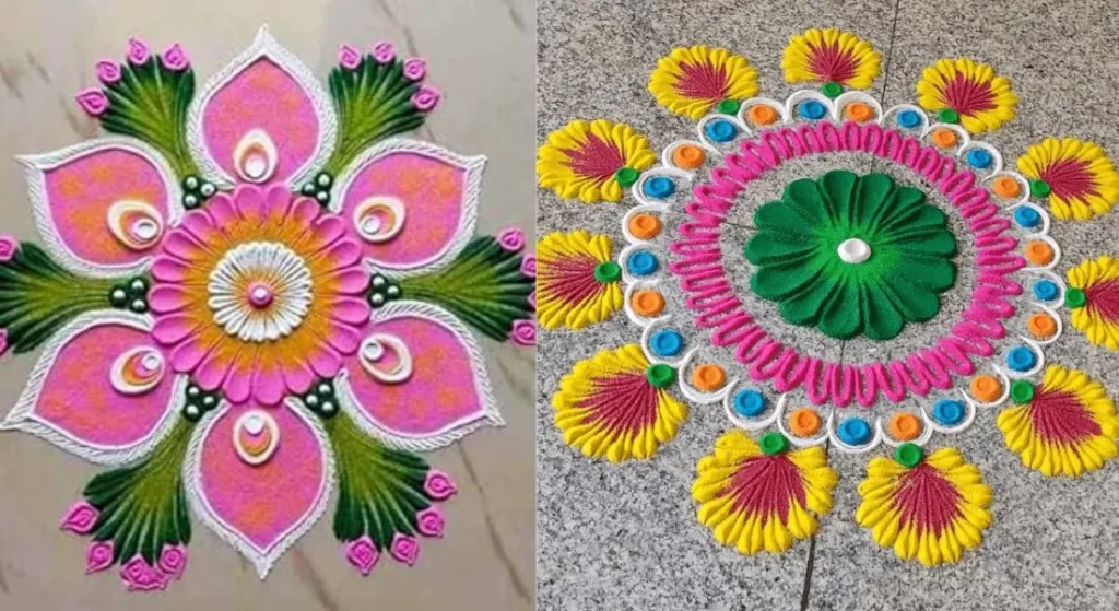 Simple and easy rangoli design 