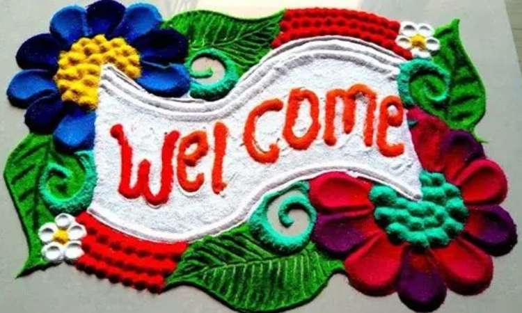 Welcome rangoli design for diwali