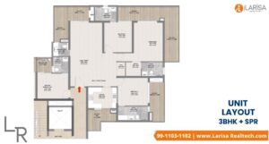 The Palatial Hero Homes 3BHK Floor Plan