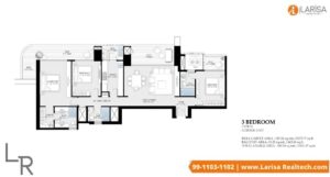BPTP Verti Greens 102 - 3BHK Type 3 Floor Plan