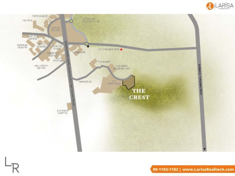 DLF The Crest Sector 54 Location Map